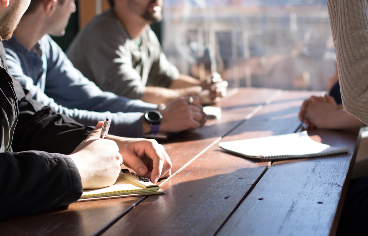 A meeting running at the long table in Copenhagen